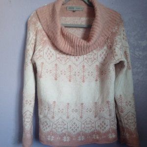 Cute Size Medium Winter Sweater ~ Pink & White